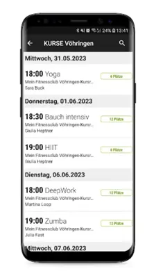 MEIN FITNESSCLUB android App screenshot 1